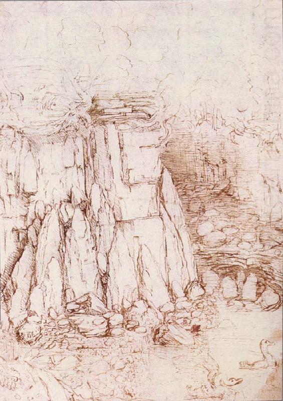 LEONARDO da Vinci A rock gorge oil painting picture